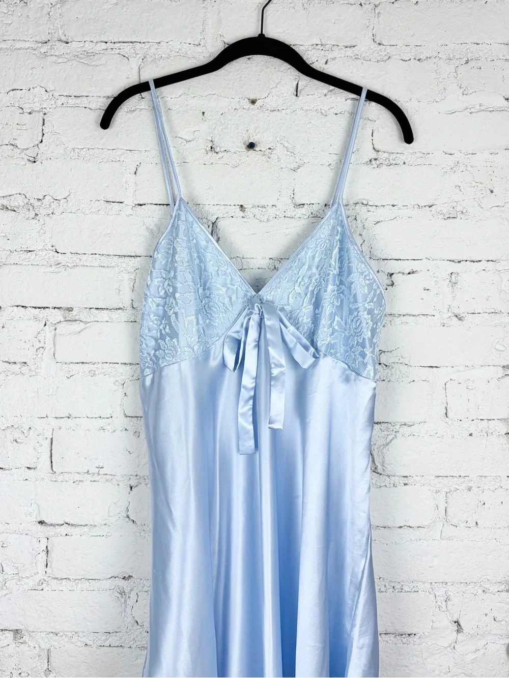 VTG 90s Y2K Secret Treasures Babydoll Slip Dress Blue Lace XL - Picture 6 of 12